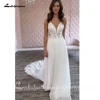 Lakshmigown Spaghetti Straps Chiffon Lace V Neck Wedding Dress for Bride Bohem Reception Bridal Gown vestidos de boda Customized 3