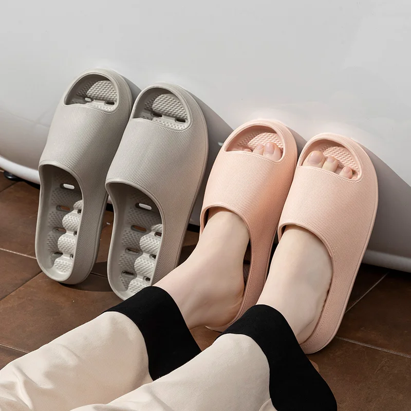 2025 Anti-slip Leaking Bathroom Slippers Women Comfortable Eva Soft Sole Home Slides Woman Feeling Stepping On Feces Slippers