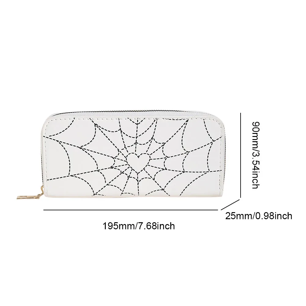 Halloween Spider Web Wallet Coin Purse Women Novelty Credit Card Holder Gothic Money Bag Teenager Casual Long Wallets Party Gift 6
