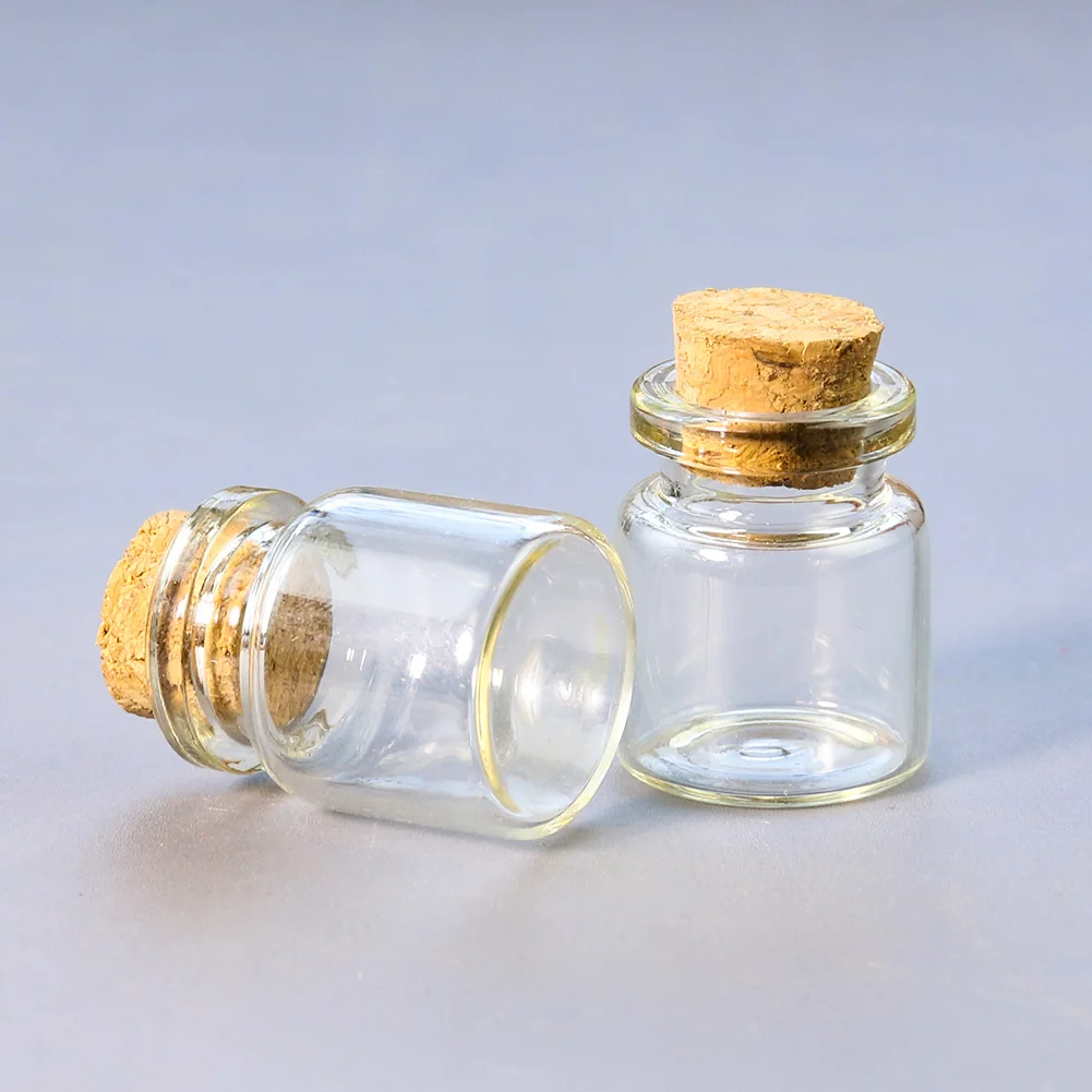 Glass Bottles Mini Glass Bottles 2PCS Cork Glass Bottle Drift Bottle Wishing Wall Decoration Ornaments Sand Painting Sample Collection Small