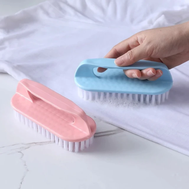 1PC Spazzola per strofinare Setole dure Lavanderia Vestiti Scarpe Spazzola per strofinare Spazzola per pulizia a mano in plastica portatile Cucina Bagno 2