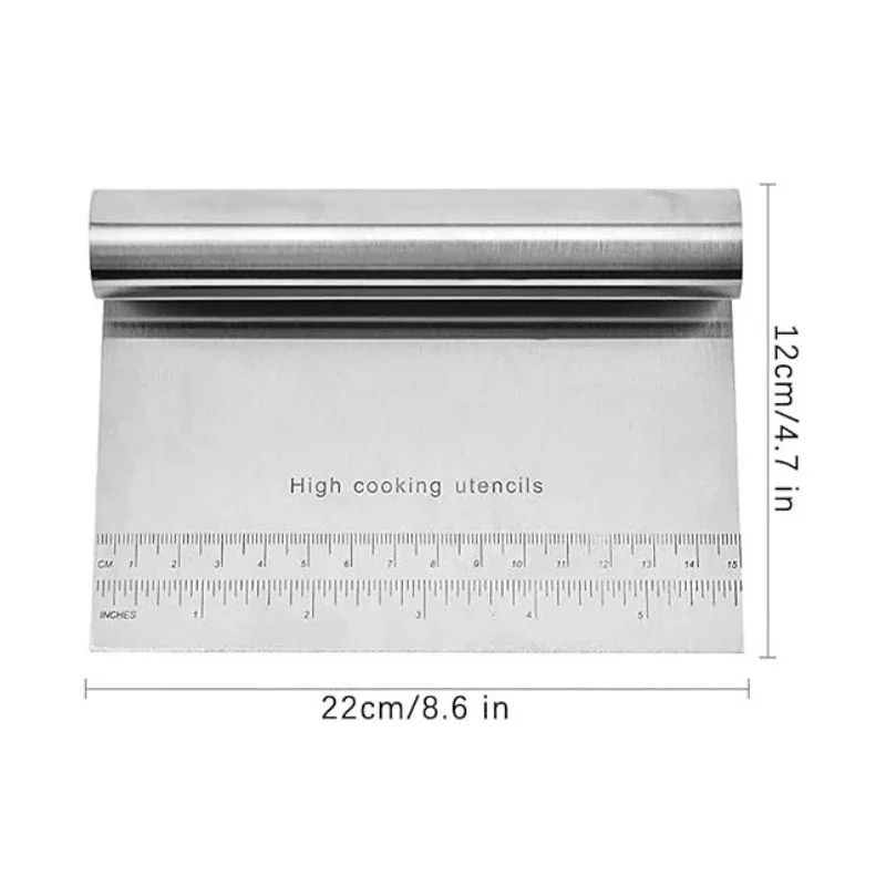 15CM Stainless Steel Pastry Cake Scraper Tool Cake Measuring Tool for Pastry Butter Pizza Bread Dough Mirror Polishing baking tool cake scraper