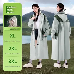 Women's Stylish Full - Length Raincoat with Adjustable Waist and Hood (Green XL)