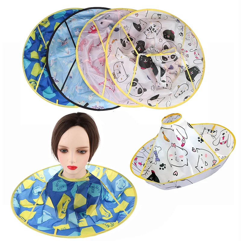 Kids Hair Cutting Cape Umbrella Apron for Safe Grooming