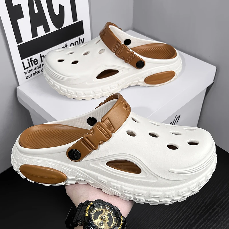Men's Summer EVA Garden Clogs - Stylish Beach & Indoor Bathroom Sandals