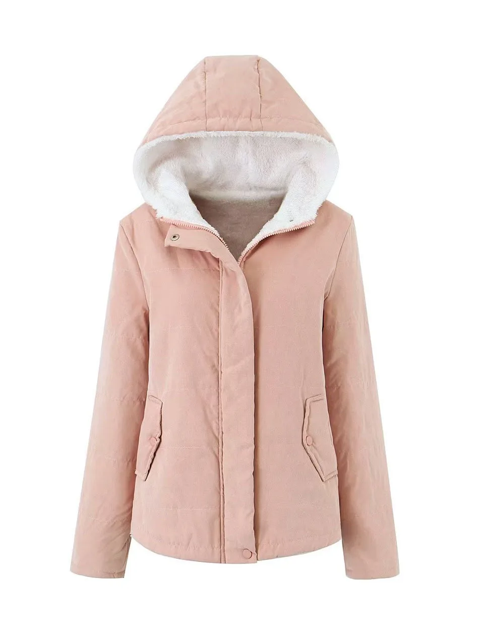 2023AutumnAndWinterNewWomensSolidColorHoodedLooseThickWarm