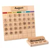 Montessori Wooden German Calendar Learning Toys Children Early Education Beech Calendar Set Time Cognition Parish Teaching Aids 1
