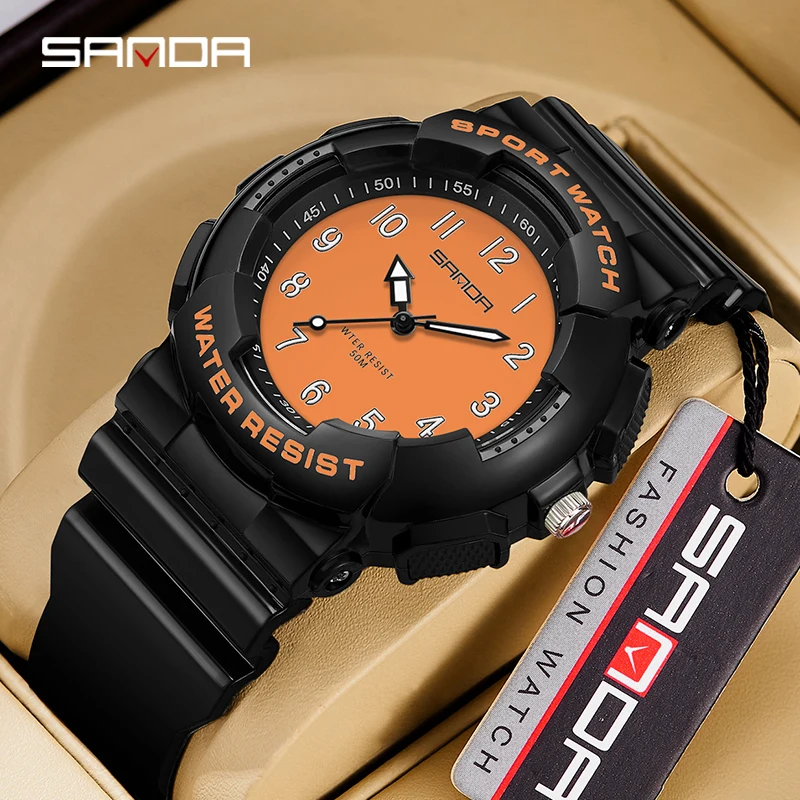 2023 New Sanda 6094 Watch Youth Student Fresh Electronic Watch Digital Fashion Versatile Waterproof Female Student Watch