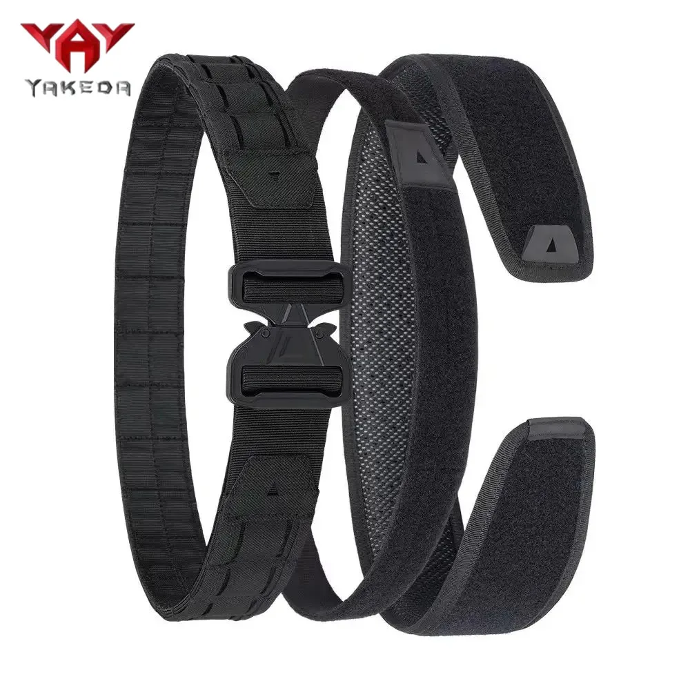 Tactical Belt 3 IN 1 Laser Cut Quick Release Buckle MOLLE Combat Shooting with Inner & Back Support Pad tactical belt