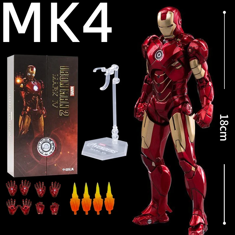 thumbnail image 1 of Figura de acción de Iron Man de ZD Toys original de 18 cm, modelo de Tony Stark de la máquina de guerra de acero azul Mark30, juguetes coleccionables, 1 of 5