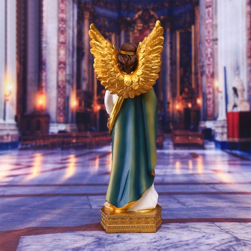 Christian Angel Holding Flower Figurine Resin Christmas Holiday Party