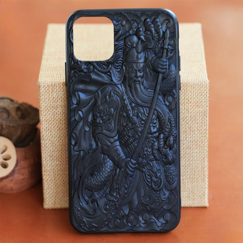 luxury-wooden-lucky-guan-gong-phone-case-for-iphone-15-promax-case-iphone14-13-12-promax-xr-x-xs-purple-sandalwood-phone-cover