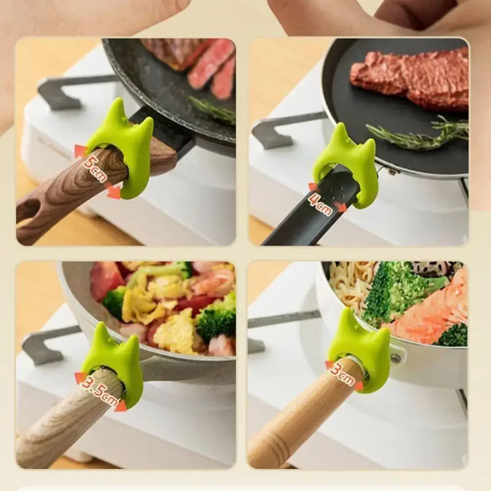 1PC Silicone Anti-overflow Pot Lid Clip Anti-scalding Spoon Holder Support Rack Kitchen Gadgets Universal Spatula Bracket Clip kitchen utensil holder kitchen accessories kitchen organizer kitchen tool silicone kitchen holder kitchen anti scald holder pot lid holder kitchen holder clip