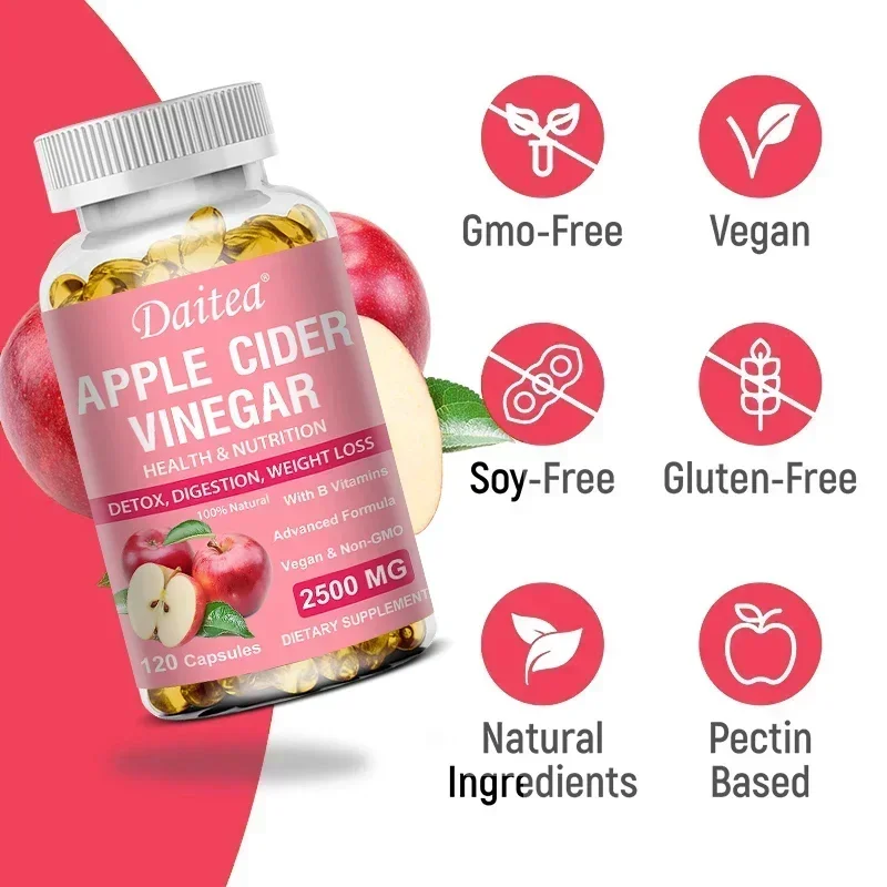 Apple Cider Vinegar Capsules-Contains Vitamin C, Intestinal Digestion-Supports Gut Health and Aids in Weight Loss
