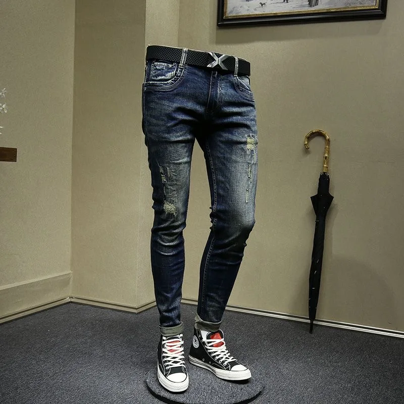 2023 봄과 가을 새로운 클래식 패션 모든 경기 스트레치 청바지 남성 캐주얼 슬..