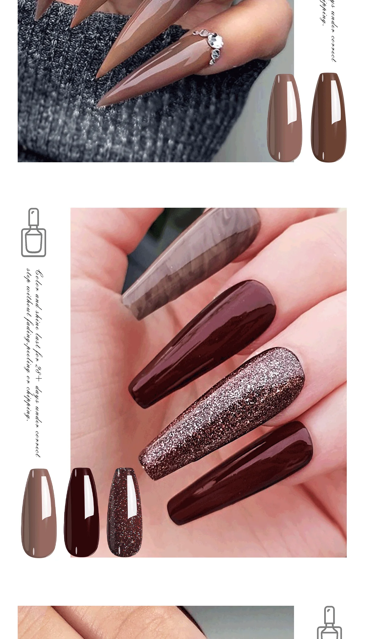 Limegirl 6-teiliges UV-Gel-Nagellack-Set, glitzerndes Rosa, 200 Farben, 8 ml, semi-permanentes Gel-Nagellack zum Einweichen, Maniküre-UV-Lack-Set – Detail 4