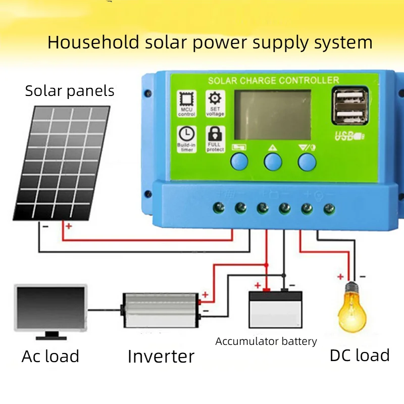 

Солнечный контроллер 12 В 24 В, фотоэлектрическая панель с автоматической зарядкой, контроллер солнечной панели, домашняя уличная лампа