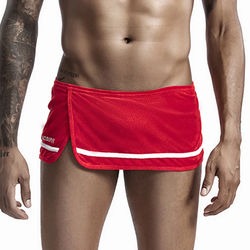 

Mens Sport Trunks Side Split Shorts Built-In Pouch Jock Shirt Thong Underwear Shorts Cuecas Arrow Panties Calzoncillo Hombre