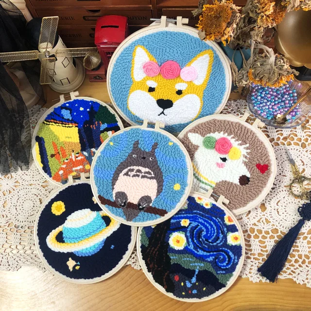 Totoro Punch Needle zestaw do haftowania splot krzyżo…