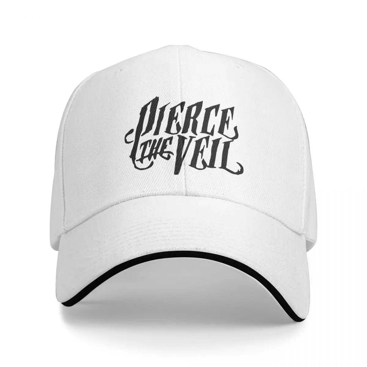 

Men Women Band PIERCE THE VEIL LOGO BLACK Dad Hat Retro Versatile Baseball Cap Suit for All Season