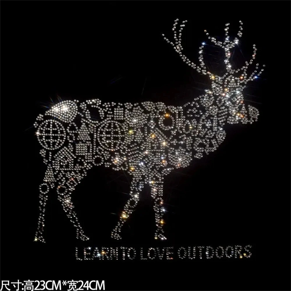 

Reindeer shiny and delicate fashion large cloth patch hot drill sequins DIY clothes T-shirt decorative patch clothing accessorie