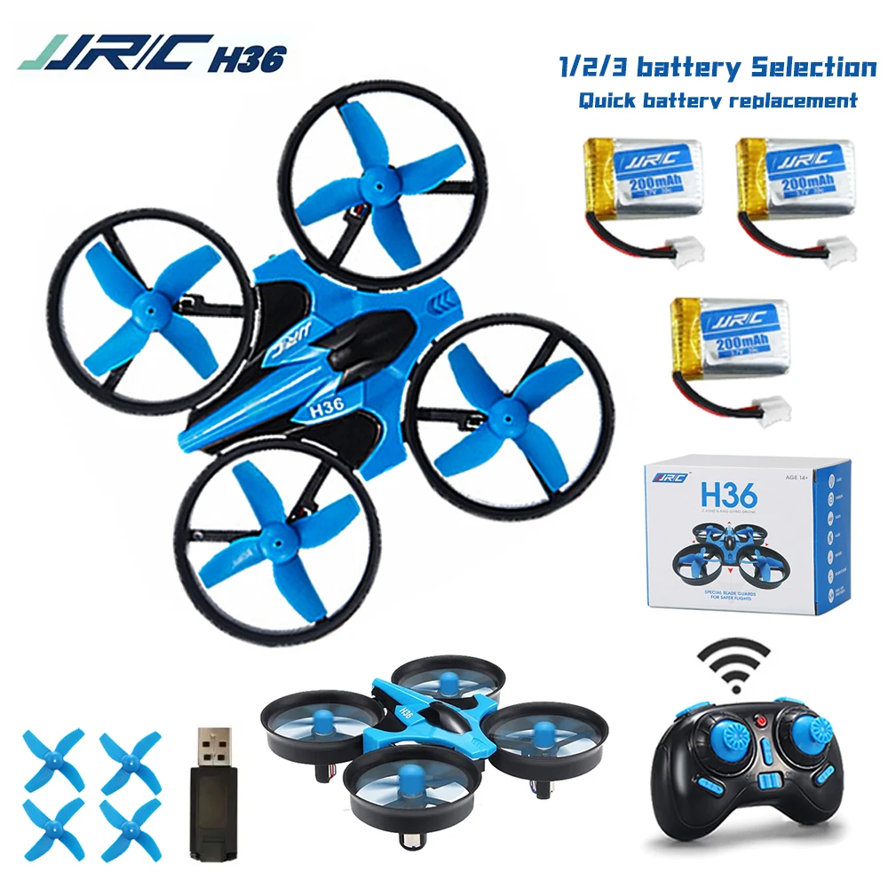 Mini Drone JJRC H36 4 Canaux 6 Axes 1/2/3 Batteries - Quadricoptère RC Enfant