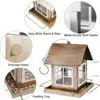 Pet Supplies Hanging Bird Feeder House Shape Large Capacity Bird Food Bowl Windproof Metal Bird Feeding Equipment Porch 2