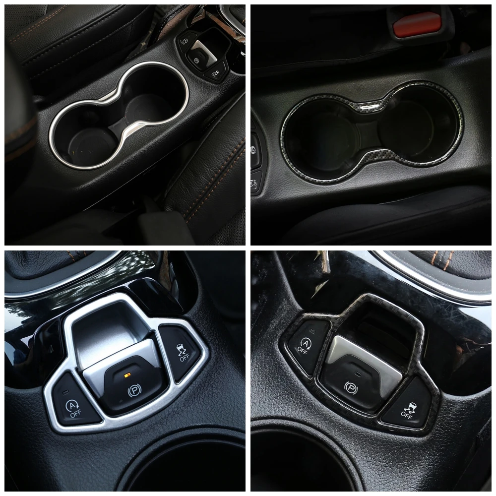 

Аксессуары для Jeep Compass 2017-2019-2021, подставка для водяного стакана LHD, коврик, накладка, крышка, отделка, электрический ручной тормоз для салона автомобиля