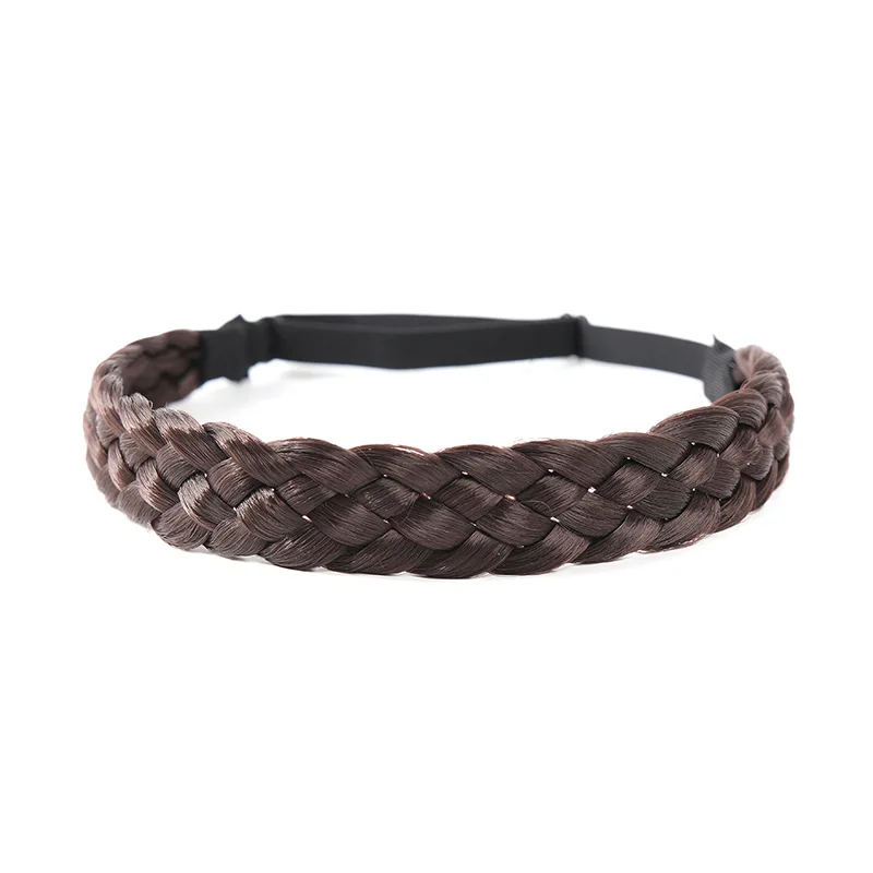 Braided Women's Elastic Hair Headband - Adjustable Synthetic Hair Accessory