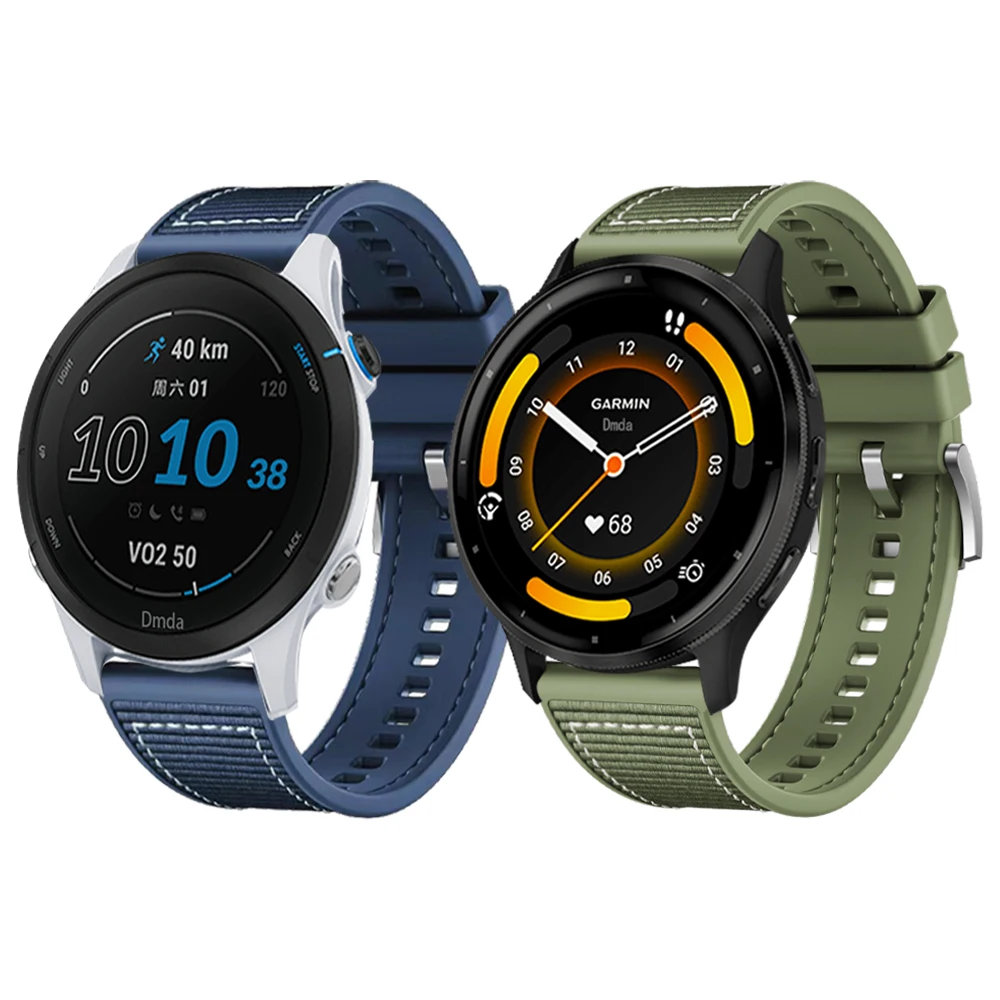 

Ремешок нейлоновый для наручных часов Garmin CAME 3 2 Forerunner 265 255, 22 мм