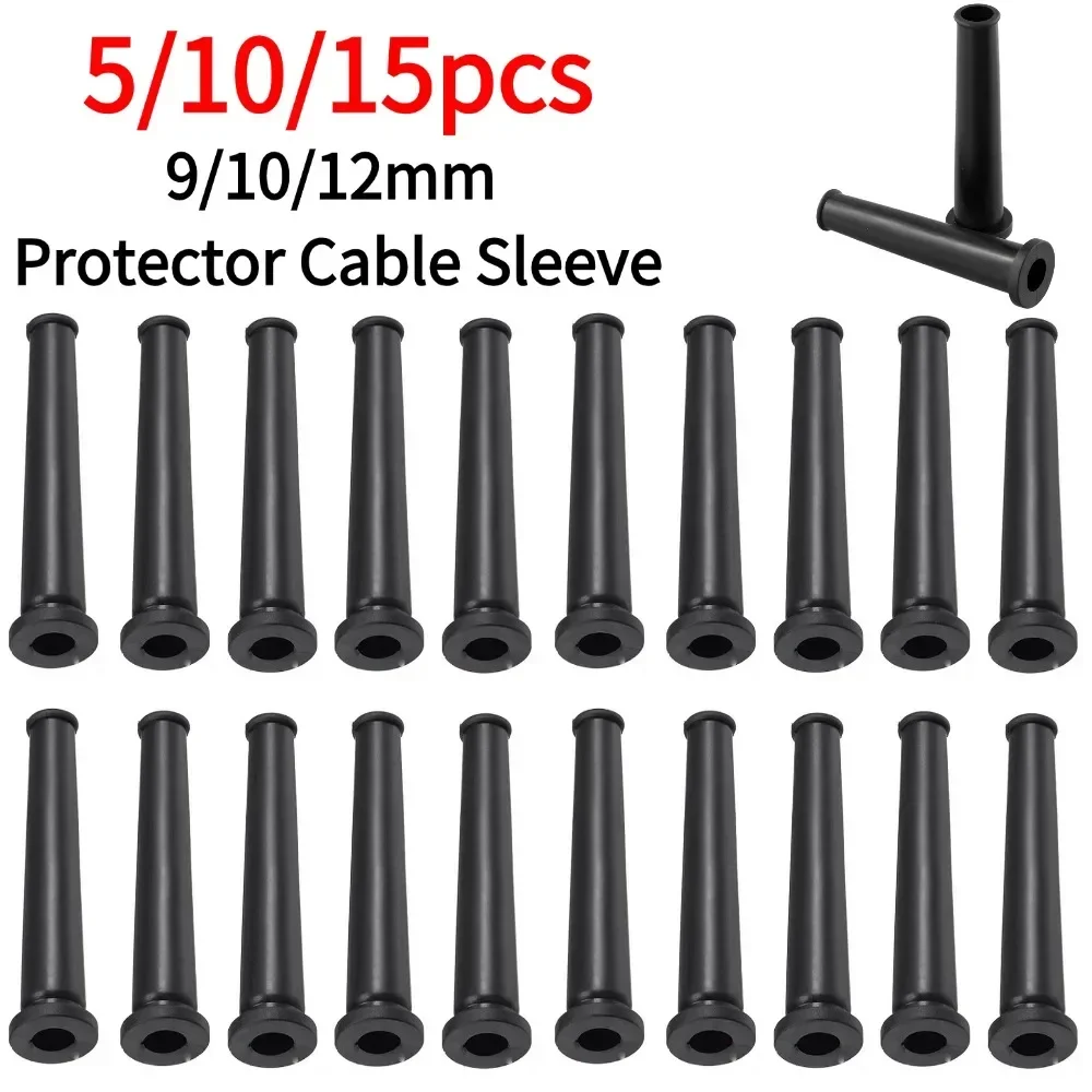 9/10/12mm Rubber Wire Protector Cable Sleeve Boot Cover For Angle Grinder Wire Connected Protection Electric Drill 5/10/15Pcs