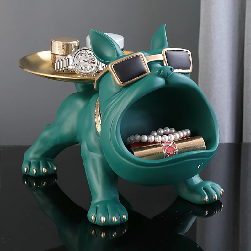 

Builder Cool French Bulldog Butler Resin Dog Statue Decoration Sculpture Decor Home Ornament Animal Figurines Nordic Home Decor
