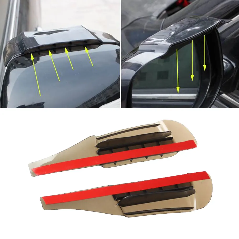 2PCS Universal Car Rear View Mirror Rain Cover Sun Visor Eyebrow Protection