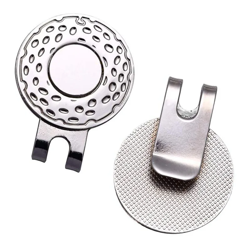 Golf Hat Clip Mark 25mm Coin Silver Ball Position Label with Magnet MJ-04 golf ball mark golf hat clip