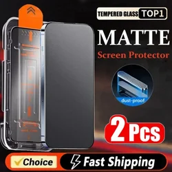 Matte Oleophobic Coating Dust - Free Installation Frosted Glass Screen Protector for 2Pcs Matte Glass (For iPhone 17Pro Max)