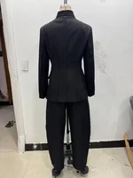 ETJ 2025 women's new fashion design three-dimensional cut high collar slim suit jacket & matching casual trousers - Image 6