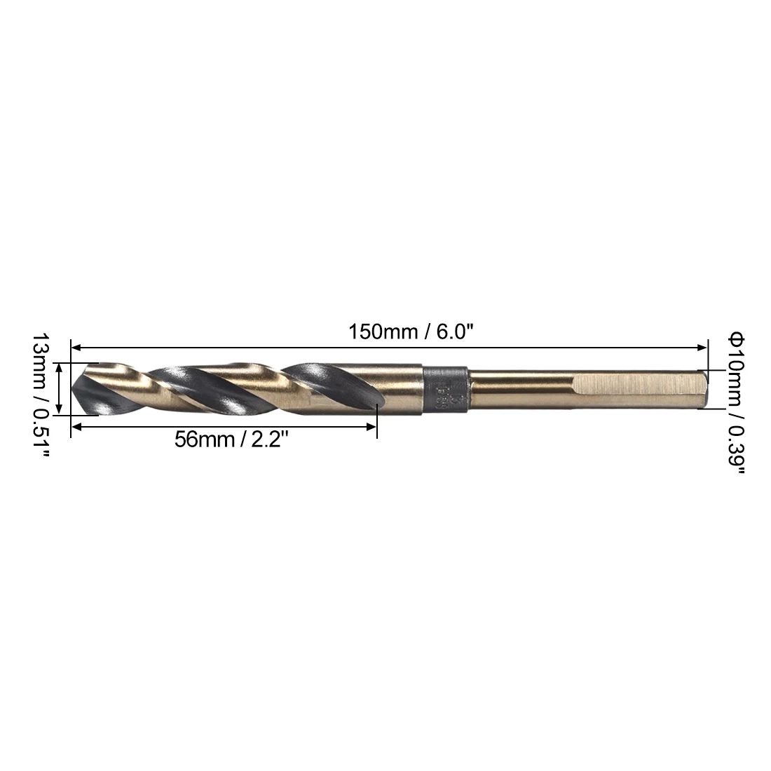 Twist Drill Bits 13/14/15/16/17/18/19/20/22/25mm 0.39-1/2Inch Shank Reduced Shank HSS for Stainless Steel 1pcs