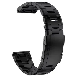 Premium Titanium Watch Strap - QuickFit 26mm/22mm  - Metal Smartwatch Band - QuickFit 22mm (Black 2)