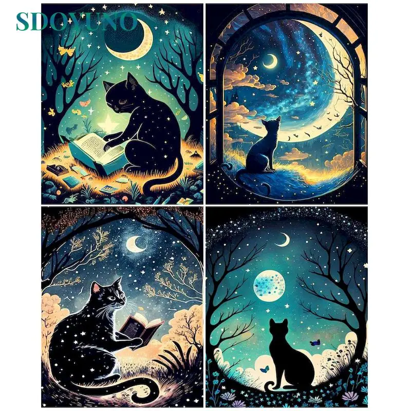 SDOYUNO Acrylic Paint by Number Cat Animals Oil Painting Kit For Adults On  Canvas Coloring Of Picture Artwork Personalized Gift - AliExpress