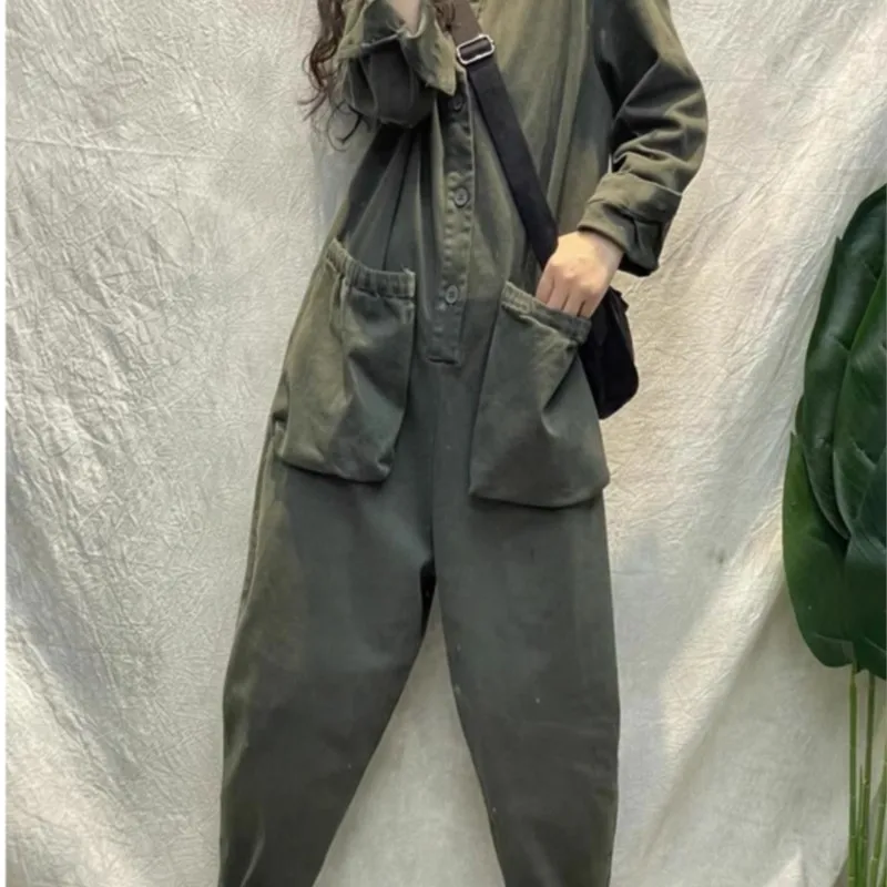 New plus Size Women's Clothing Cargo Overalls Design Sense Minority Fashion Figure Flattering Jumpsuit