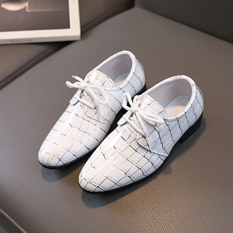 Boys Performance Shoe Pointed Toe Children Leather Casual Shoes Fashion School Student Non-slip Kids Wedding Shoes leather shoes,kids shoes