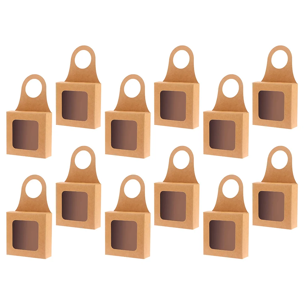 

12pcs Paper Gift Boxes Paper Boxes for with Clear Window Gifts Empty Bottles