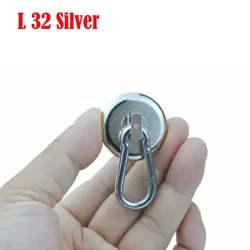 Heavy - Duty Magnetic Hooks with Swivel Carabiner (L 32 Silver)
