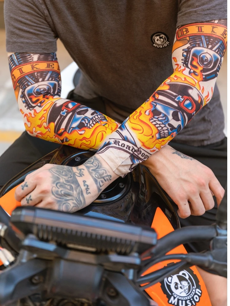 Anti UV / Dust Arm Tattoo Sleeves Hand Sock For Fishing Motorcycle Bicycle Outdoor Sport Unisex motorcycle arm sleeves