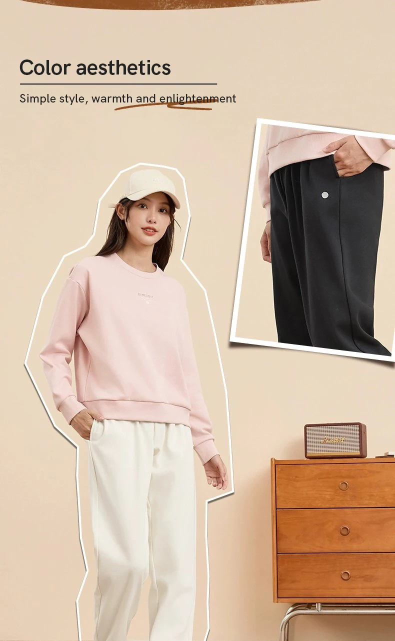 Description Picture 5 of itemQIAODAN Women's Running Pants 2025 Autumn Winter Thick Straight Solid Color Sportwear Comfort Pencil Trousers QXEKL2244026