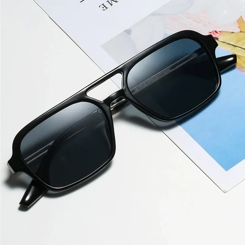 

JIT Dropshipping Double Bridge Retro Glasses Luxury Photochromic Fashion Gafas De Sol UV400 Polarized Unisex Shade Sunglasses