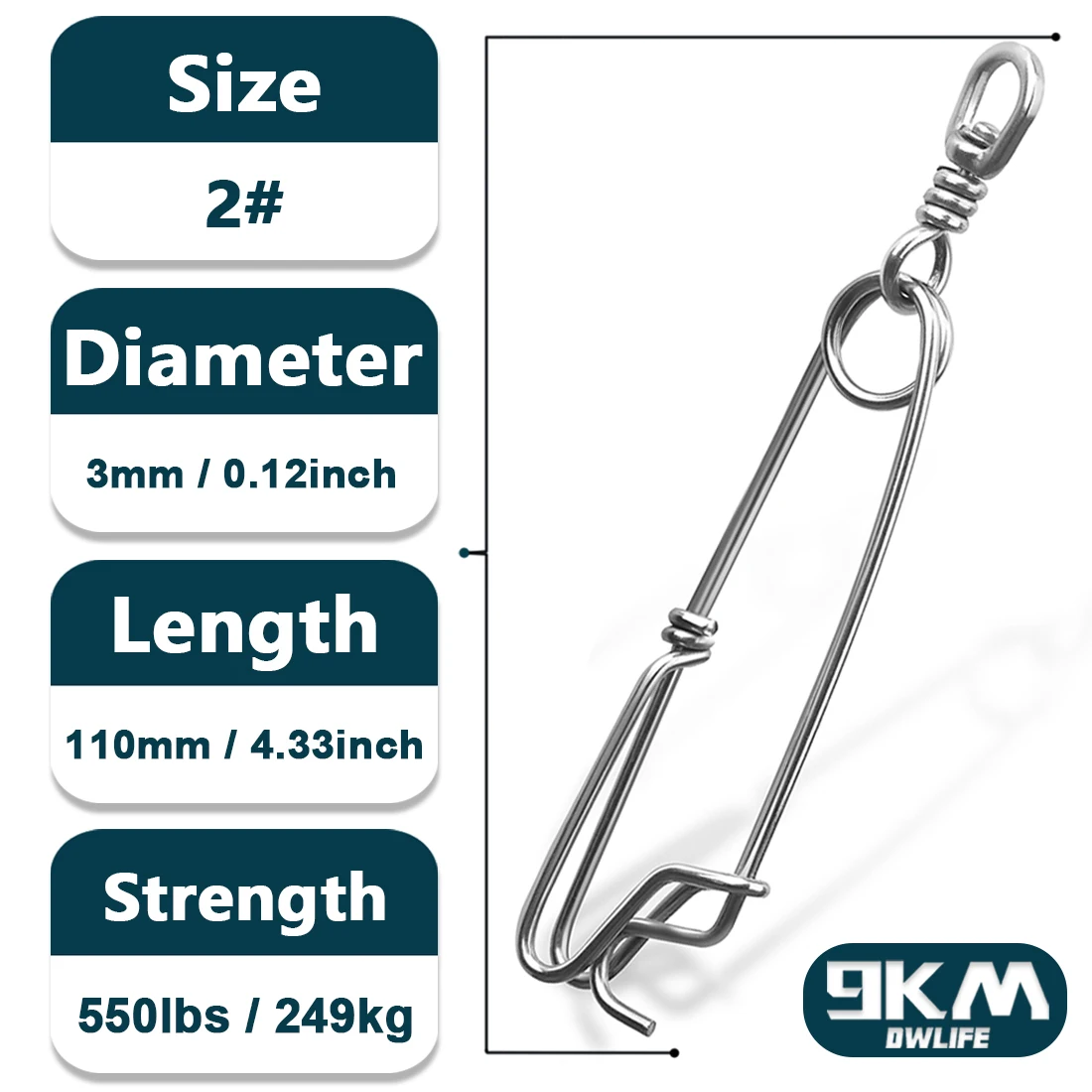 10 Stück Edelstahl Schwimmleine Clips - Thunfisch Clip Für Angeln