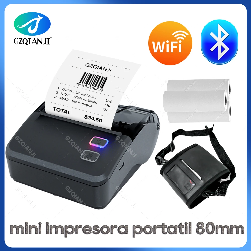 80mm WiFi Bluetooth Thermal Printer 3inch mini impresora portatil Bill  Receipt Ticket Printing Free APP Loyverse for Android iOS - AliExpress