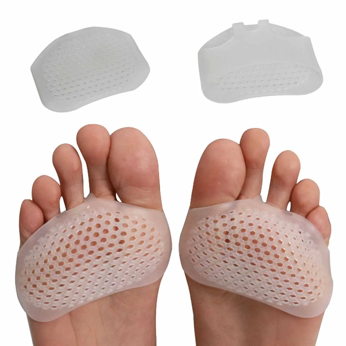 toe pads 1 Pair Soft Silicone Gel Shock Anti Forefoot Pad Toe Separator Metatarsal Correction Foot Care Shoes Cushion
