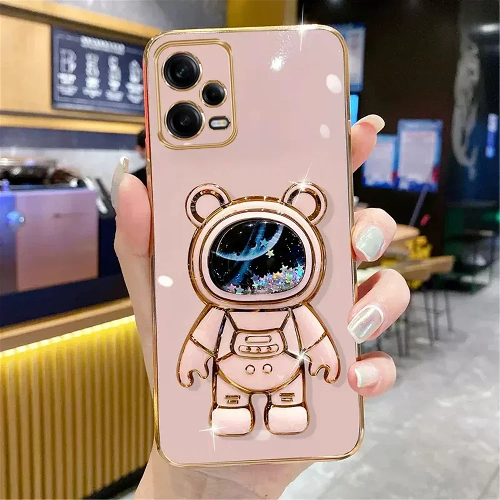 Astronaut Quicksand Plating Soft TPU Shockproof Bumper Case